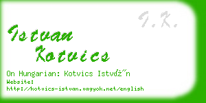 istvan kotvics business card